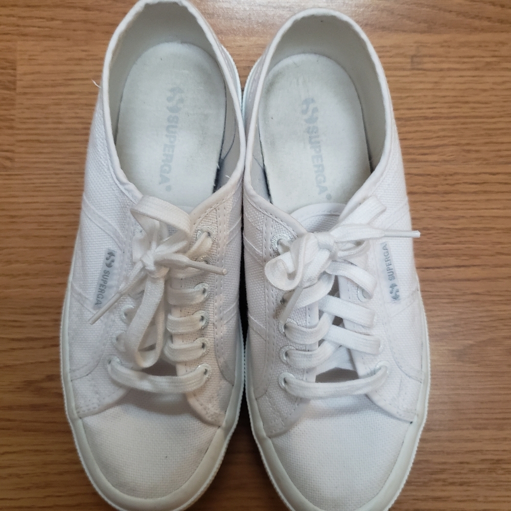 Superga Women's White Canvas Sneakers - Picture 4 of 5